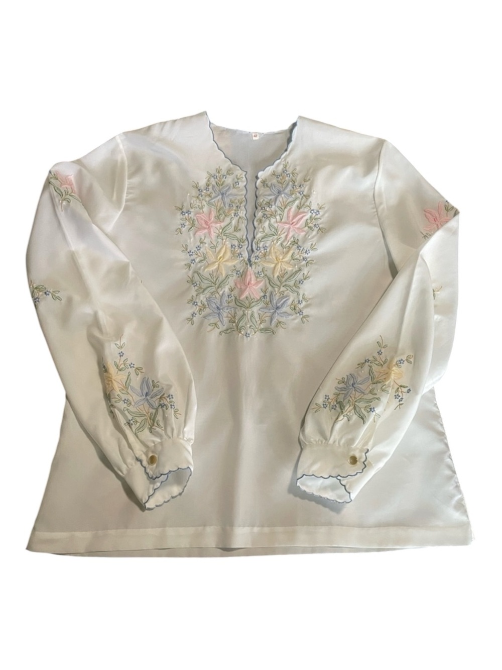 Embroidered blouse office casual